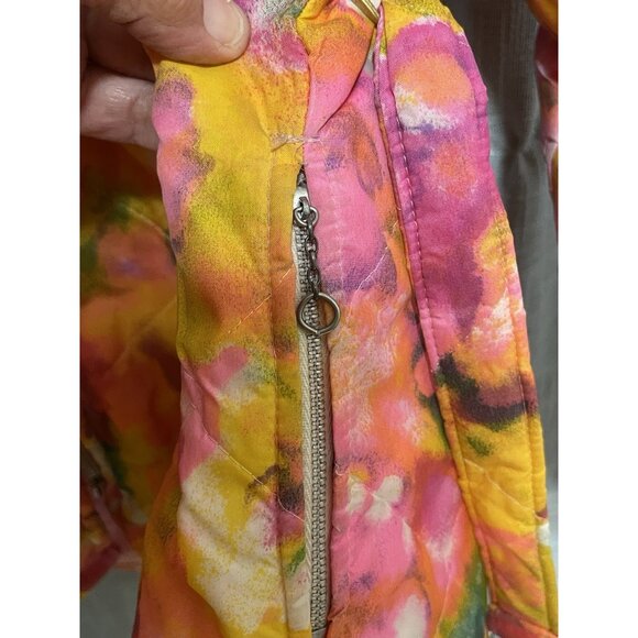 Vintage Suzie Belle Fashion Belted Hooded Lined Child Size 14 Bright Floral Coat - Picture 11 of 14